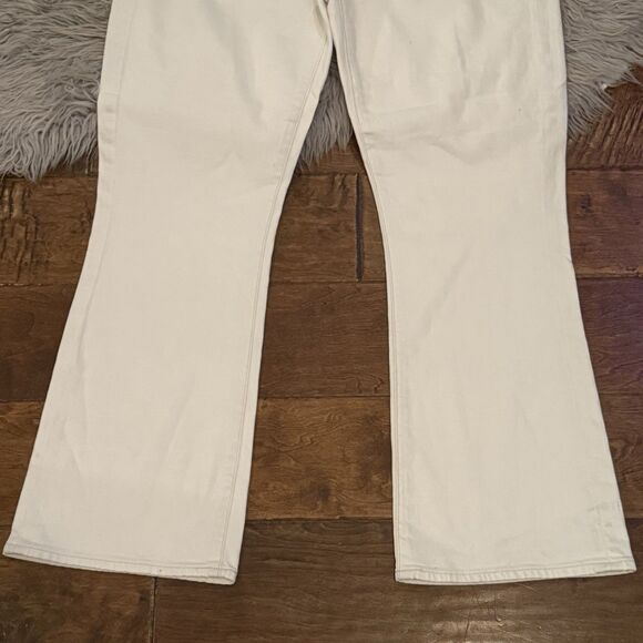 7 For All Mankind Jeans Womens High Waist Slim Kick Denim Ivory Size 30 New - Picture 6 of 9